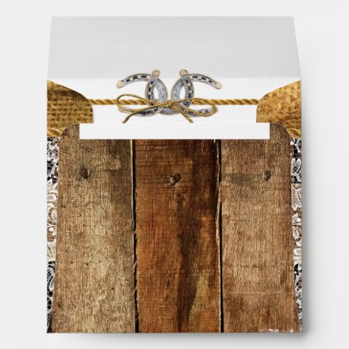 Rustic CountryWestern Wedding Square RSVP Envelope