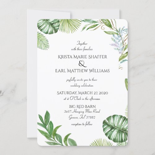 Rustic County Greenery Wedding Invitations