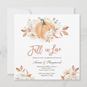 Rustic Couple Shower Fall In Love Bridal Shower Invitation