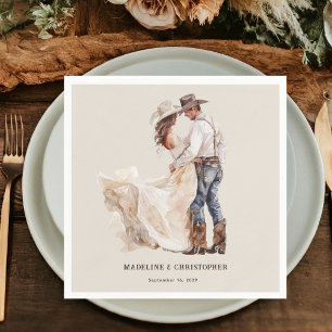 Rustic Couple Wedding Napkins