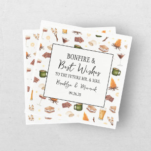 Rustic Couples Fall Bonfire Wedding Shower Napkins
