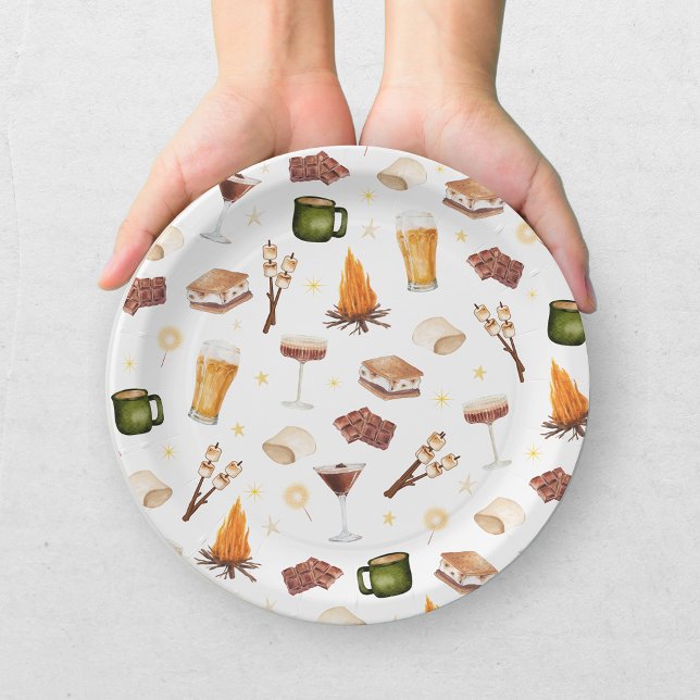 Rustic Couples Fall Bonfire Wedding Shower Paper Plates (Creator Uploaded)