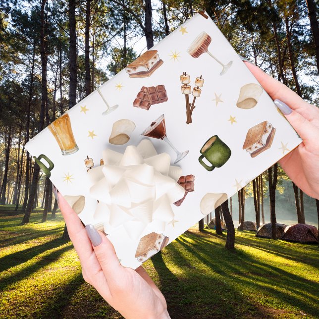 Rustic Couples Fall Bonfire Wedding Shower Wrapping Paper Sheets (Creator Uploaded)