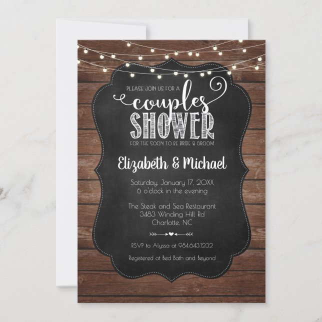 Rustic Couples Shower Invitation (Front)