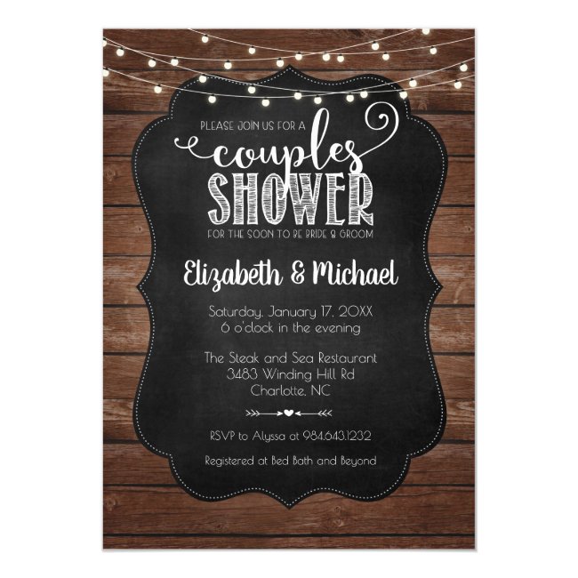 Rustic Couples Shower Invitation