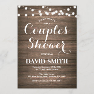 Rustic Couples Shower Invitation Card