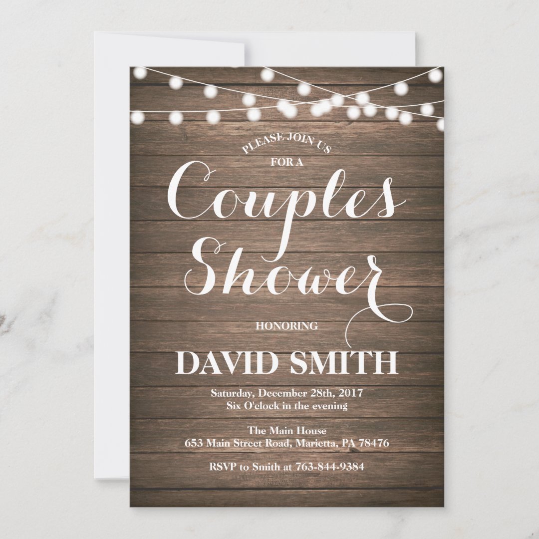 Rustic Couples Shower Invitation Card Zazzle