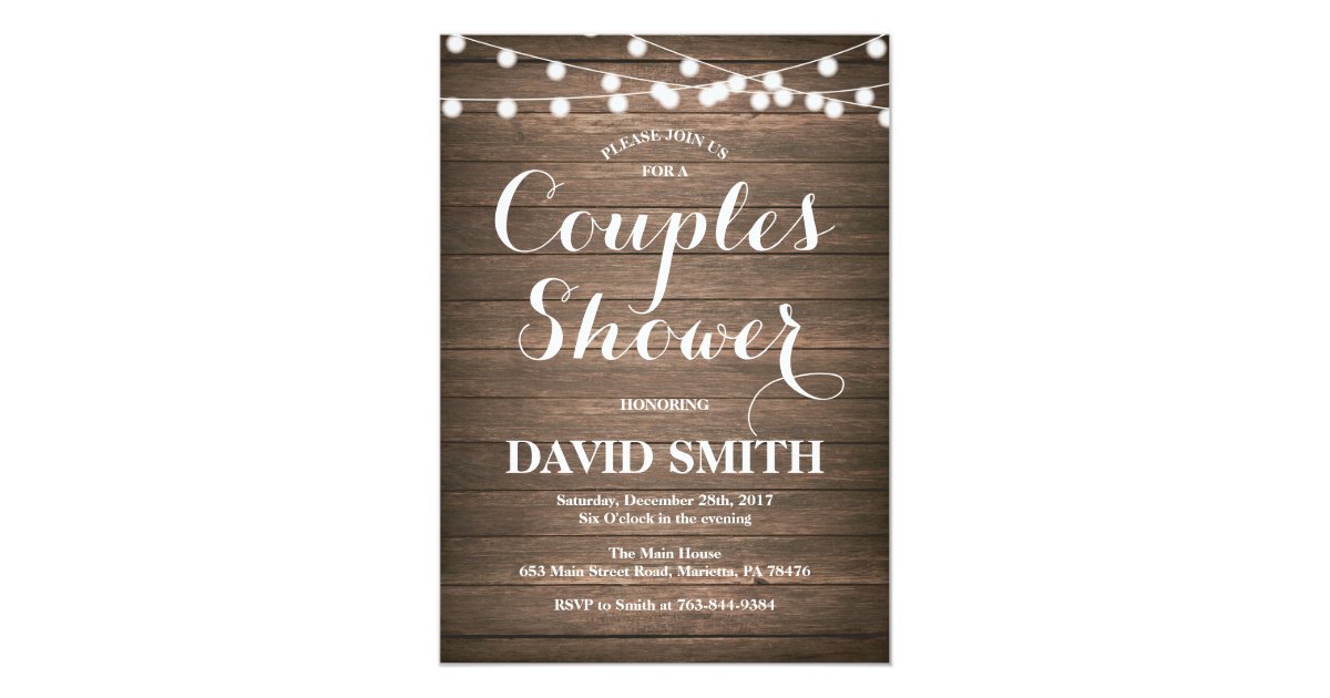 Rustic Couples Shower Invitation Card
