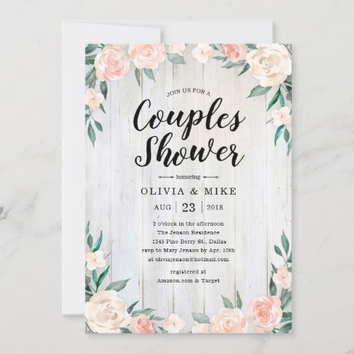 Rustic Couples Shower Invitations
