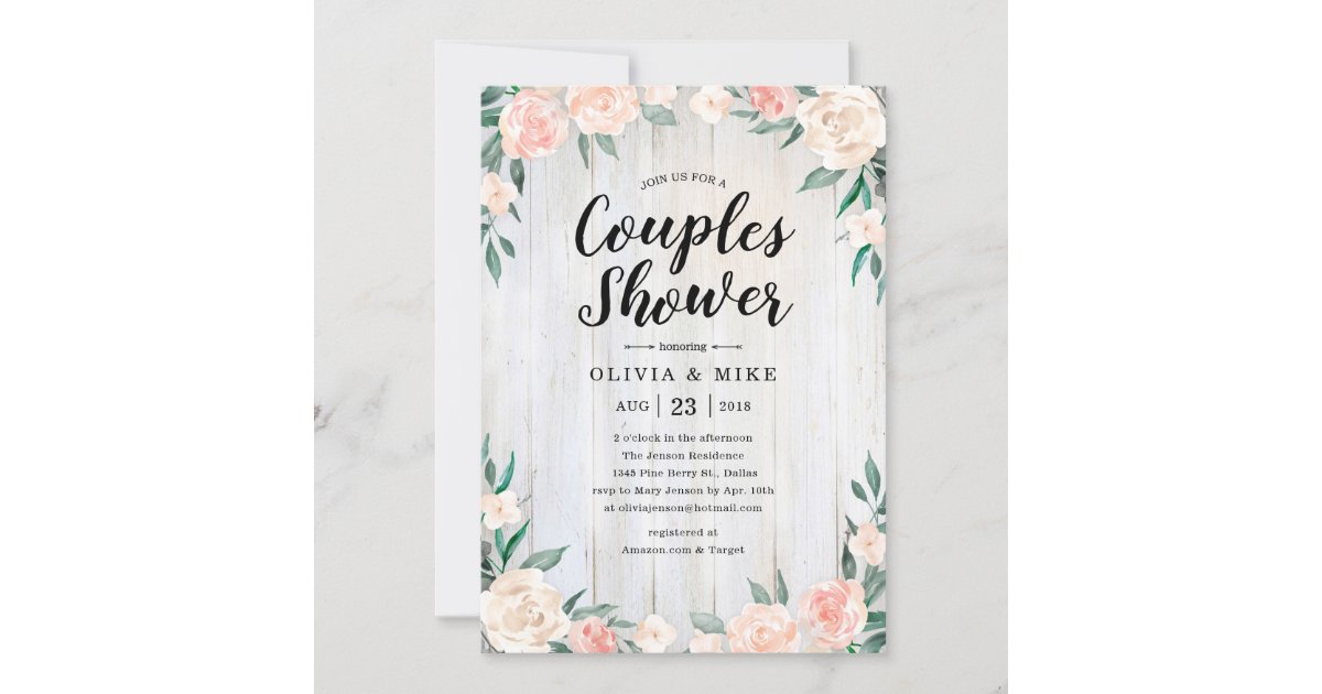Rustic Couples Shower Invitations Zazzle