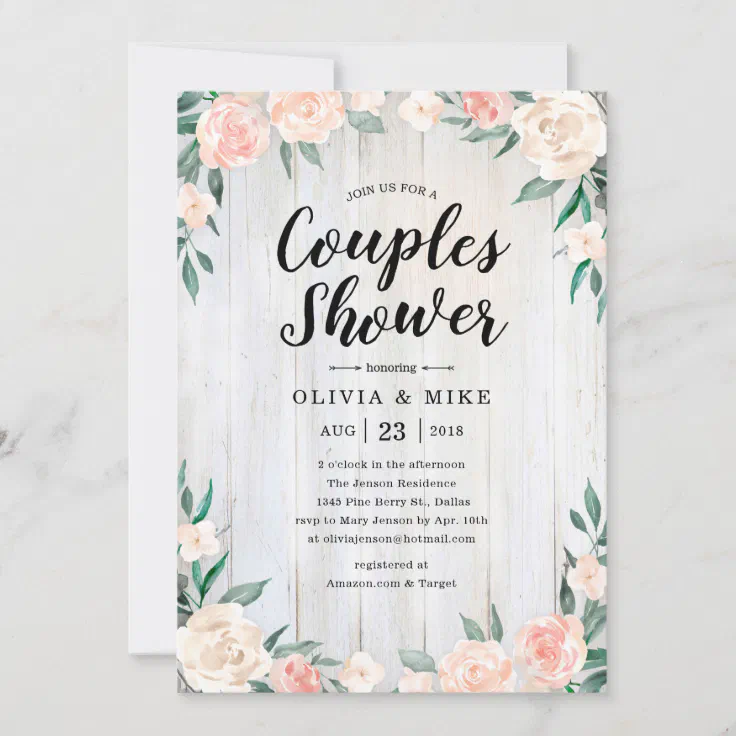 Rustic Couples Shower Invitations Zazzle