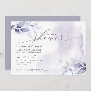 Rustic Couple's Shower Plum Purple Foliage Invitation