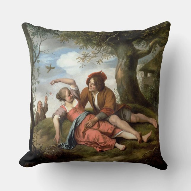 Rustic Courtship Throw Pillow (Front)