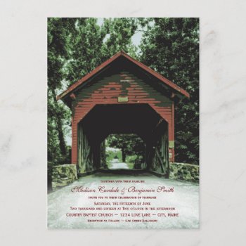 Rustic Covered Bridge Country Wedding Invitations by RusticCountryWedding at Zazzle