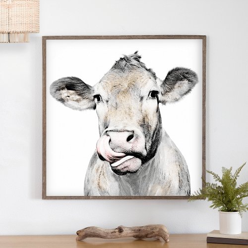 Rustic Cow Minimalist Modern Country Farmhouse Poster