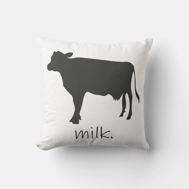 Rustic Cow Throw Pillow (Front)