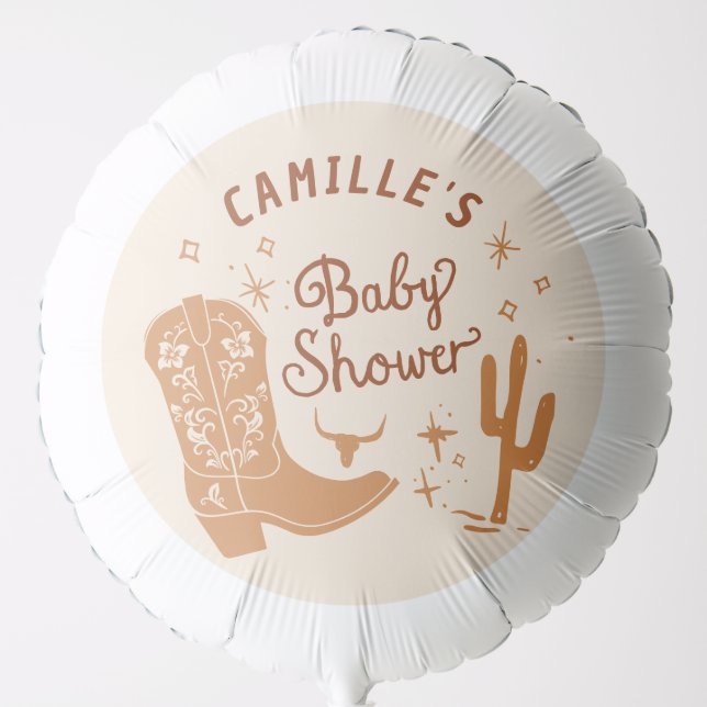 Rustic Cowboy Baby Shower Balloon (Front)