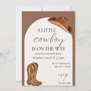 Rustic Cowboy Baby Shower Invitation