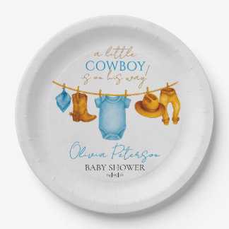 Rustic Cowboy Baby Shower Plates for Boys