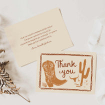 Rustic Cowboy Baby Shower Thank you Card