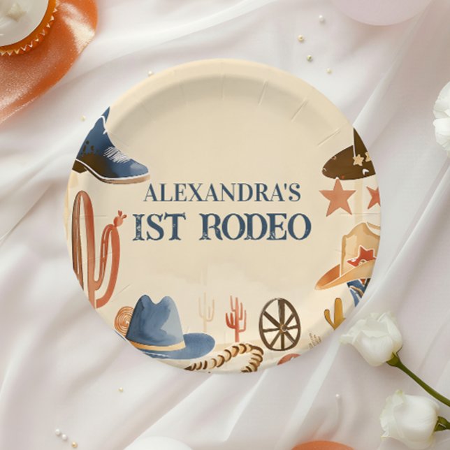 Rustic Cowboy Boots 1st Birthday Paper Plates (Creator Uploaded)