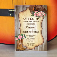 Rustic cowboy boots and hat peonies watercolor