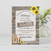 Rustic Cowboy Boots and Sunflowers Wedding Invitation (Standing Front)