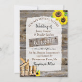 Rustic Cowboy Boots and Sunflowers Wedding Invitation (Front)