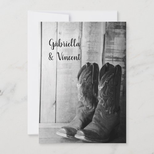 Rustic Boots Country Wedding Flat Notes Announcements
