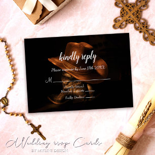 Rustic Cowboy Boots Country Wedding RSVP Card