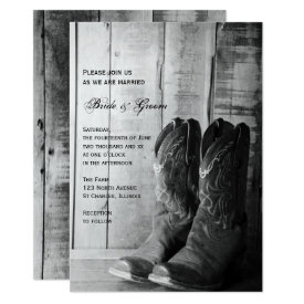 Rustic Cowboy Boots Country Western Wedding Invite