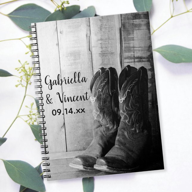 Rustic Cowboy Boots Country Western Wedding Notebook (Creator Uploaded)