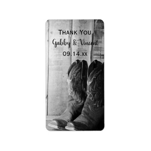 Rustic Cowboy Boots Wedding Thank You Favor Tags