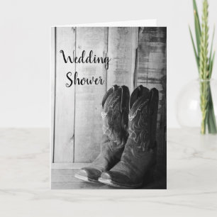 Rustic Cowboy Boots Western Couples Wedding Shower Invitation