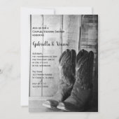 Rustic Cowboy Boots Western Couples Wedding Shower Invitation (Front)
