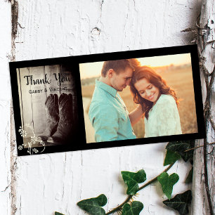 Rustic Cowboy Boots Western Wedding Thank You Card