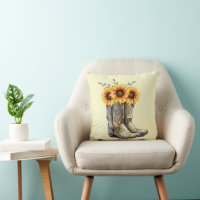 Rustic Cowboy Boots with Sunflowers