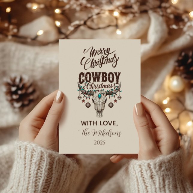 Rustic Cowboy Christmas Holiday Card (Creator Uploaded)