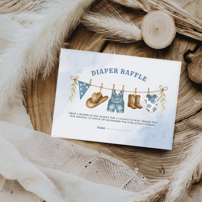 Rustic Cowboy Clothesline Diaper Raffle Enclosure Card (Creator Uploaded)