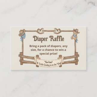 Rustic Cowboy Diaper Raffle Ticket Enclosure Card