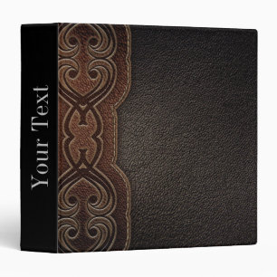 Rustic cowboy fashion brown western country 3 ring binder