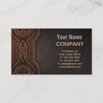 Rustic Cowboy Fashion Brown Western Country Business Card by WhenWestMeetEast at Zazzle