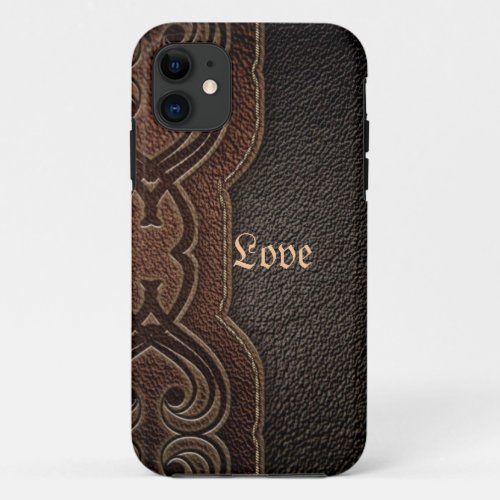 Rustic cowboy fashion brown western country iPhone 11 case
