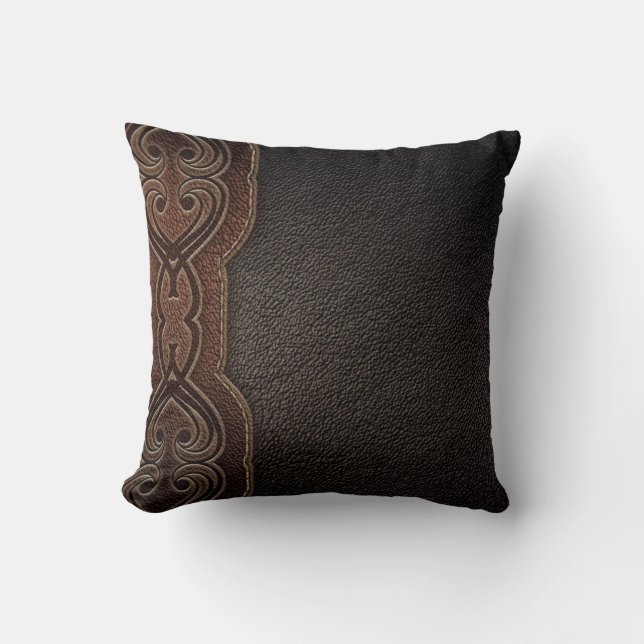 Rustic cowboy fashion brown western country throw pillow (Front)