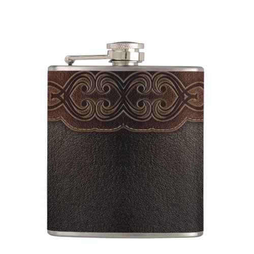 Rustic cowboy fashion western country brown flask