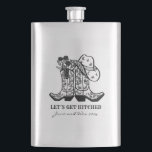 Rustic Cowboy Groomsman Gift Bachelor Party Flask<br><div class="desc">A rustic doodle for a Groom-to-be and his near and dear.</div>