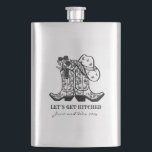 Rustic Cowboy Groomsman Gift Bachelor Party Flask<br><div class="desc">A rustic doodle for a Groom-to-be and his near and dear.</div>