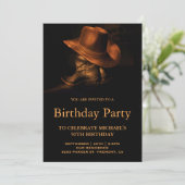 Rustic Cowboy Hat and Boots Birthday Party Invitation (Standing Front)