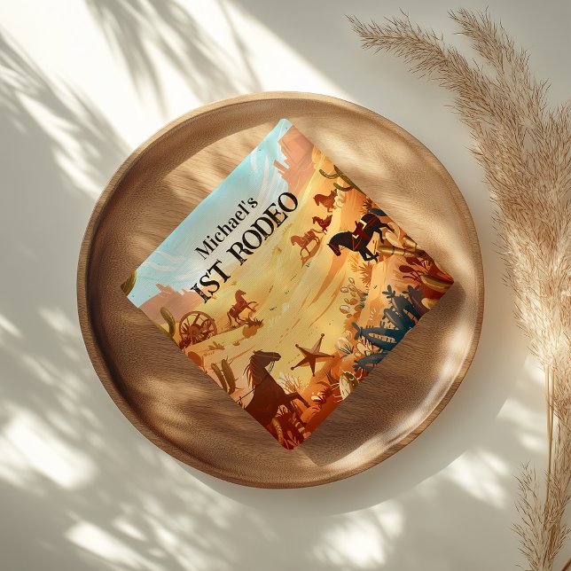Rustic Cowboy Rodeo 1st Birthday Celebration Napkins (Creator Uploaded)