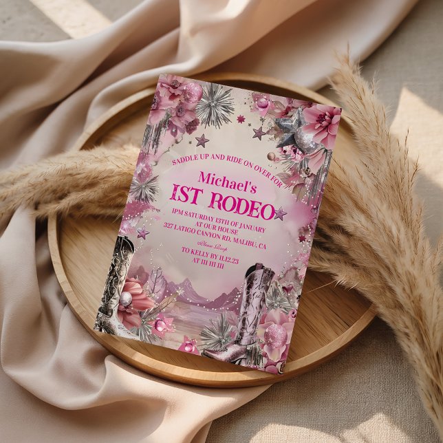 Rustic Cowboy Rodeo 1st Birthday Design Invitation (Creator Uploaded)